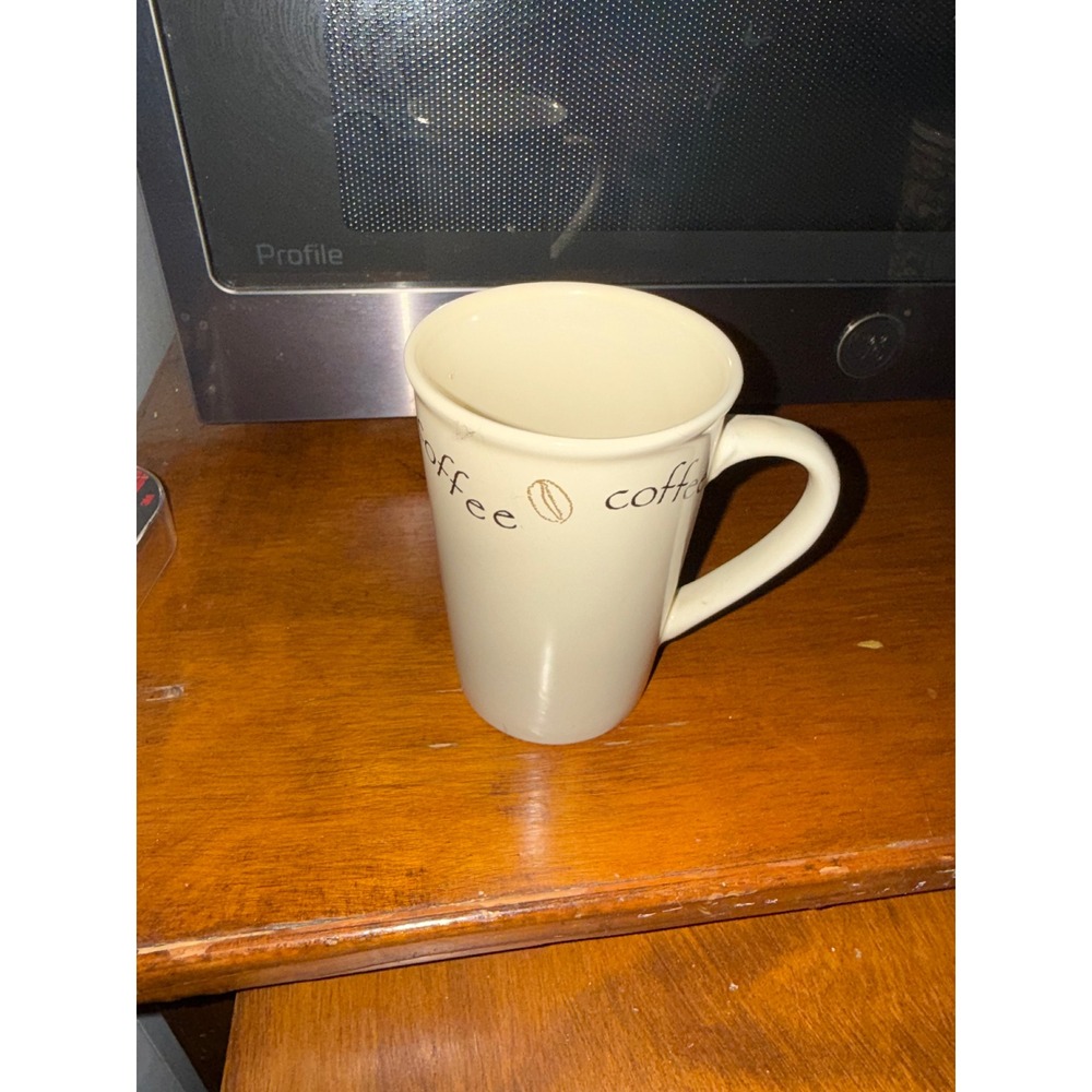 Shonfelds Cream Ceramic Coffee Mug with Heart Detail Bottom Latte Cup
